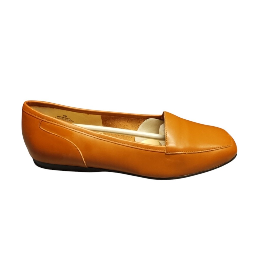 Bandolino Liberty Loafer Shoes Womens Size 6 Orange Soft Leather Comfort Slip On